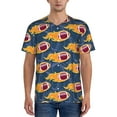 thumbnail image 1 of Fotbe Burning Rugby Balls Baseball Jersey Shirt for Men and Women, Casual Short Sleeves Button Down T-Shirt-X-Large, 1 of 9