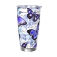 thumbnail image 1 of Fotbe Butterflies Pattern 20 oz Tumbler Stainless Steel Vacuum Insulated Coffee Ice Cup Double Wall Travel Flask Leak-proof Coffee Cup-Without Straw, 1 of 8