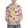thumbnail image 1 of Fotbe Butterflies and Vintage Pattern Womens Long Sleeve Hoodie, Pullover Hooded Sweatshirt, Kangaroo Pocket Hoodie with Eye-catching Drawstrings-Small, 1 of 7