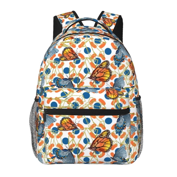 Fotbe Butterflies Wild Insect Pattern Casual Backpack for School, Travel, and Outdoor Activities - Durable, Lightweight, and Comfortable