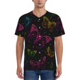 thumbnail image 1 of Fotbe Butterfly Baseball Jersey Shirt for Men and Women, Casual Short Sleeves Button Down T-Shirt-Medium, 1 of 9