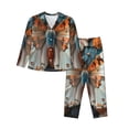 thumbnail image 1 of Fotbe Butterfly and Bloom Beauty Pattern Long Sleeve Pajama Set for Women,Sleepwear Set,2-piece Loungewear Set,Soft PJs Comfy Nightwear with Pockets -Large, 1 of 7