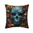 thumbnail image 1 of Fotbe Butterfly Flower Skull A Pattern Velvet Decorative Throw Pillow Covers with Elegant Piping, Soft Plush Cushion Cover for Sofa, Bed, Car, Office-16"x16", 1 of 8