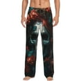 thumbnail image 1 of Fotbe Butterfly Flower Skull Men's Pajama Pants,Sleepwear Pants,Pj Bottoms Drawstring And Pockets-X-Large, 1 of 7