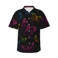 thumbnail image 1 of Fotbe Butterfly Hawaiian Shirt For Men Unisex Summer Beach Casual Short Sleeve Cotton Linen Button Down Shirts-3x-Large, 1 of 9