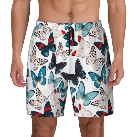 Fotbe Butterfly Men’s Swim Trunks Quick Dry Swim Shorts Board Shorts with Mesh Lining-XX-Large