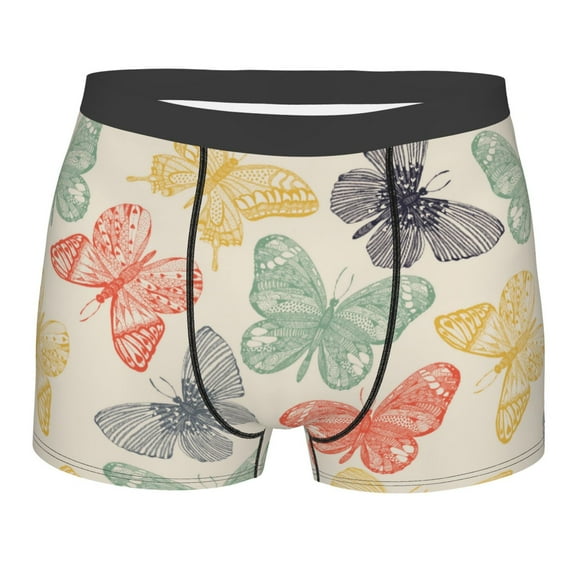 Fotbe Butterfly Men’s Total Support Pouch Boxer Briefs, X-Temp Cooling, Moisture-Wicking Underwear, Regular, Long-leg and Trunk-Large