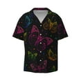 thumbnail image 1 of Fotbe Butterfly print Short Sleeve Button Down Shirts for Men Casual Summer Beach Wrinkle Free Shirt-Small, 1 of 7