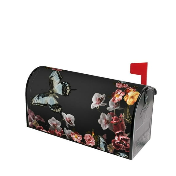 Fotbe Butterfly with Fowers Mailbox Covers Post Letter Box Cover Garden Decor Standard Size-21x18 in