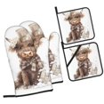 thumbnail image 1 of Fotbe C for 4Pcs Oven Mitts and Pot Holders, 500℉ Heat Resistant Oven Mitts , Non-Slip Silicone Surface Safe for Baking, Cooking, BBQ, 1 of 6