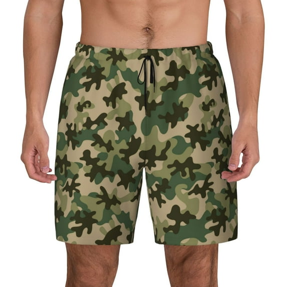 Fotbe Camouflag Men’s Swim Trunks Quick Dry Swim Shorts Board Shorts with Mesh Lining-X-Large