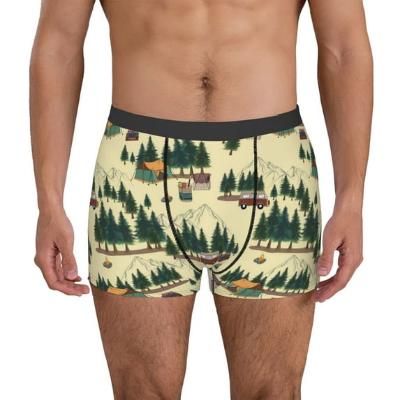 Fotbe Camping Caravan 1 Men’s Total Support Pouch Boxer Briefs, X-Temp Cooling, Moisture-Wicking Underwear, Regular, Long-leg and Trunk-X-Large