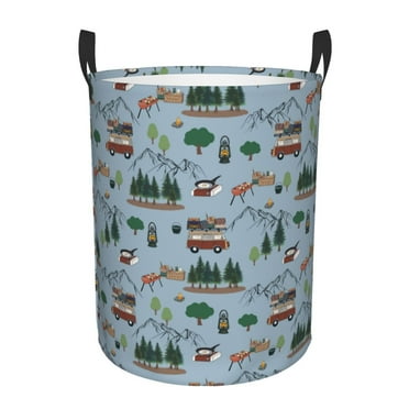 Fotbe Camping Caravan Laundry Basket with Handles, Waterproof Large Laundry Hamper, Wash Bag for Corner Dorm, Rolling Laundry Basket with Handles-Small