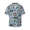 thumbnail image 1 of Fotbe Camping Caravan print Short Sleeve Button Down Shirts for Men Casual Summer Beach Wrinkle Free Shirt-3X-Large, 1 of 7