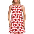 thumbnail image 1 of Fotbe Canada Pattern Women’s Summer Tank Midi Dress – Sleeveless A-Line Dress, Floral T-Shirt Dress, Casual Flowing Beach Sundress, 1 of 7