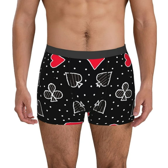 Fotbe Card Suits Men’s Total Support Pouch Boxer Briefs, X-Temp Cooling, Moisture-Wicking Underwear, Regular, Long-leg and Trunk-Small