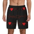 thumbnail image 1 of Fotbe Cardiogram and Heart Men’s Swim Trunks Quick Dry Swim Shorts Board Shorts with Mesh Lining-X-Large, 1 of 9