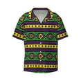 thumbnail image 1 of Fotbe Carnival Mardi Gras print Short Sleeve Button Down Shirts for Men Casual Summer Beach Wrinkle Free Shirt-4X-Large, 1 of 7