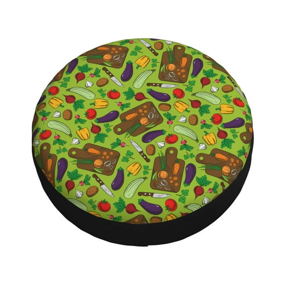 Fotbe Carrot Eggplant Spare Tire Cover Thickening Universal Fit for Jeep, Trailer, RV, SUV, Truck, Tough Tire Wheel Soft Cover-14 inch