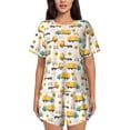 thumbnail image 1 of Fotbe Cars Print Pajama Set for Women 2 Piece Loungewear Short Sleeve Tops and Shorts Set Soft Sleepwear-X-Large, 1 of 7