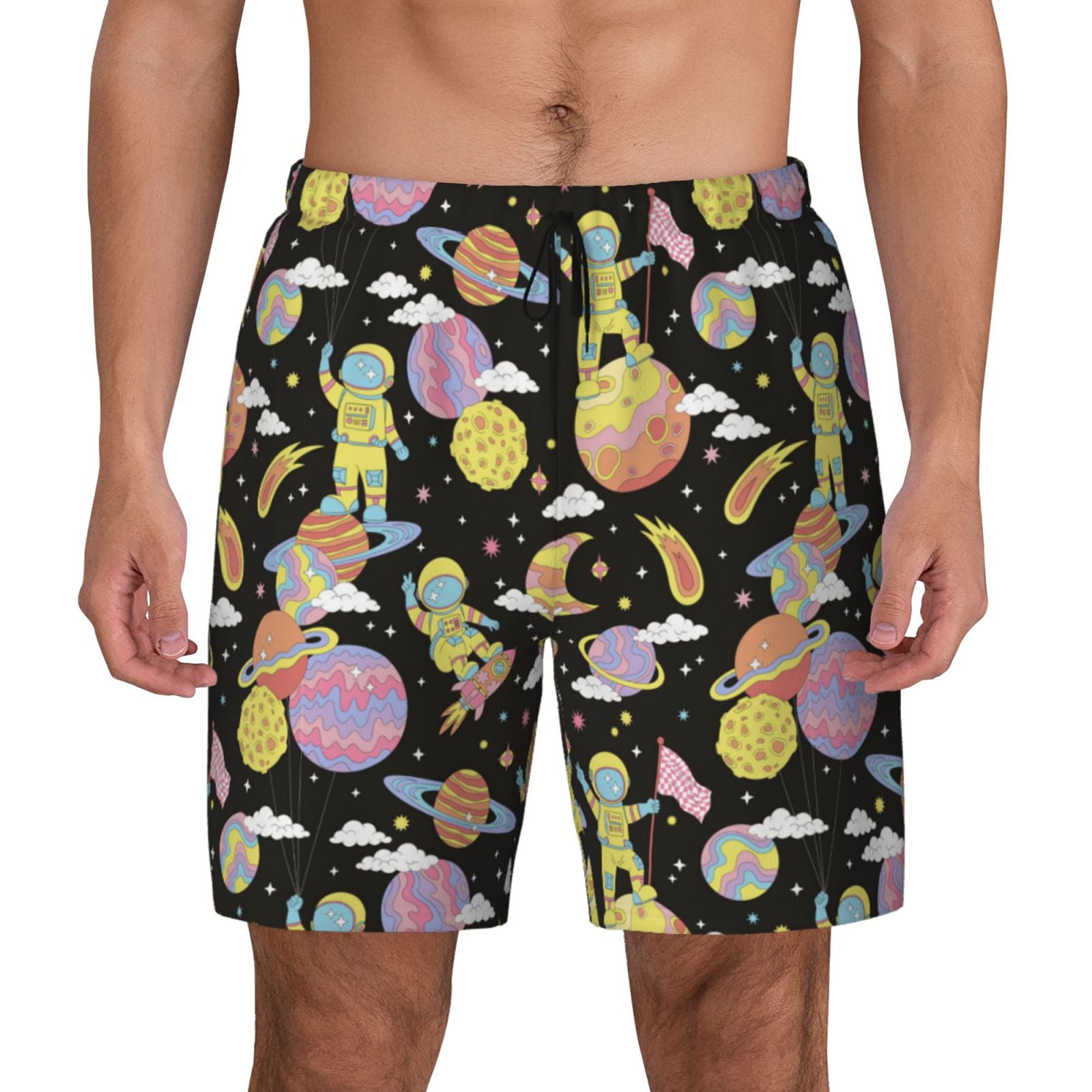 Space Renegade: Astronaut Calavera Outlaw Swim Trunks main image 0