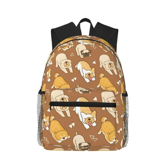 Fotbe Cartoon Bulldog Lightweight Casual Laptop Backpack for Men and Women, Daily use Waterproof backpack, Backpack for College