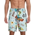 thumbnail image 1 of Fotbe Cartoon Car Racing Pajama Shorts for Men, Men's Pajama Bottoms, Sleepwear,Short Pajama Pants-Small, 1 of 9