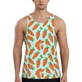 thumbnail image 1 of Fotbe Cartoon Carrot Pattern Men's Quick Dry Workout Tank Top Gym Muscle Tee Fitness Bodybuilding Sleeveless T Shirt Breathable Workout Shirt-XX-Large, 1 of 9