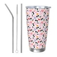 thumbnail image 1 of Fotbe Cartoon Cat And Heart Pattern 20 oz Tumbler Stainless Steel Vacuum Insulated Coffee Ice Cup Double Wall Travel Flask Leak-proof Coffee Cup-Straw Three-piece Set, 1 of 8