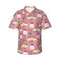 thumbnail image 1 of Fotbe Cartoon Chicken Hawaiian Shirt for Men Unisex Summer Beach Casual Short Sleeve Cotton Linen Button Down Shirts-X-Large, 1 of 9