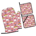 thumbnail image 1 of Fotbe Cartoon Chicken for 4Pcs Oven Mitts and Pot Holders, 500℉ Heat Resistant Oven Mitts , Non-Slip Silicone Surface Safe for Baking, Cooking, BBQ, 1 of 6