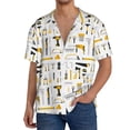 thumbnail image 1 of Fotbe Cartoon Color repair Tool Print Short Sleeve Button Down Shirts for Men Casual Summer Beach Wrinkle Free Shirt-X-Large, 1 of 5