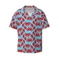 thumbnail image 1 of Fotbe Cartoon Crabs print Short Sleeve Button Down Shirts for Men Casual Summer Beach Wrinkle Free Shirt-Large, 1 of 7