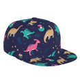 thumbnail image 1 of Fotbe Cartoon Dinosaur Flat Bill Visor Cap Classic Snapback Hat Polyester Foam Trucker Hat Trucker Cap Adjustable Baseball Cap, 1 of 9