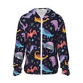 thumbnail image 1 of Fotbe Cartoon Dinosaur Men's Women's UPF 50+ Sun Protection Jacket Hooded Cooling Shirt with Pockets Hiking Outdoor Performance-3X-Large, 1 of 8