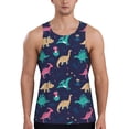 thumbnail image 1 of Fotbe Cartoon Dinosaur Pattern Men's Quick Dry Workout Tank Top Gym Muscle Tee Fitness Bodybuilding Sleeveless T Shirt Breathable Workout Shirt-Small, 1 of 9