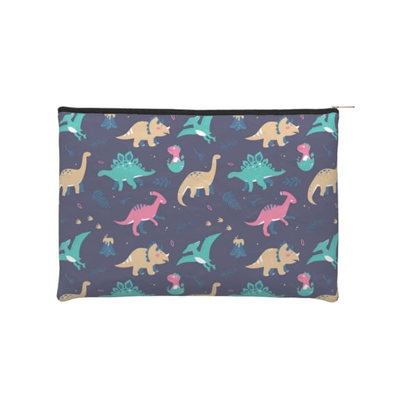 Fotbe Cartoon Dinosaur Reusable Cosmetic Bag Makeup Bag for Women Large Travel Cosmetic Pouch Girls' Make Up Organizer