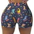 thumbnail image 1 of Fotbe Cartoon Dinosaur Seamless Shorts, Womens Workout Shorts High Waist Stretch Booty Short for Gym/Yoga/Running/Biking-Large, 1 of 9