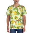 thumbnail image 1 of Fotbe Cartoon Dinosaurs Baseball Jersey Shirt for Men and Women, Casual Short Sleeves Button Down T-Shirt-Large, 1 of 9