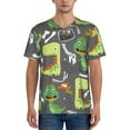 thumbnail image 1 of Fotbe Cartoon Dinosaurs Baseball Jersey Shirt for Men and Women, Casual Short Sleeves Button Down T-Shirt-Small, 1 of 9