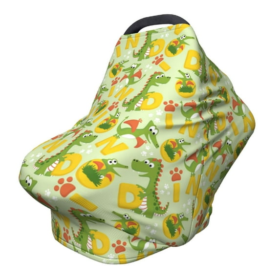 Fotbe Cartoon Dinosaurs,Cute Dinosaurs Pattern Car Seat Covers for Babies, Nursing Breastfeeding Cover Infant Carseat Canopy, Soft Stretchy Carrier Cover