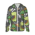 thumbnail image 1 of Fotbe Cartoon Dinosaurs Men's Women's UPF 50+ Sun Protection Jacket Hooded Cooling Shirt with Pockets Hiking Outdoor Performance-, 1 of 9