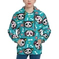thumbnail image 1 of Fotbe Cartoon Dog And Cat Pattern Youth Pullover Hooded Sweatshirt, Boys Hoodie, Kangaroo Pocket Hoodie for Kids Girls -X-Large, 1 of 6