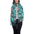 thumbnail image 1 of Fotbe Skull Cat Print Womens Fall Winter Scarf Tassel Soft Warm Blanket Scarves Womens Shawl Wraps, 1 of 8