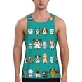 thumbnail image 1 of Fotbe Cartoon Dogs Pattern Men's Quick Dry Workout Tank Top Gym Muscle Tee Fitness Bodybuilding Sleeveless T Shirt Breathable Workout Shirt-3X-Large, 1 of 9