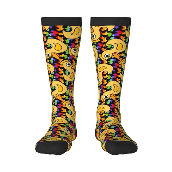 Fotbe Cartoon Ducks print Women's Men's Novelty Crew Socks Cotton Socks Knee High Socks for Walking,Running,Nurses,Pregnancy