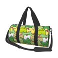 thumbnail image 1 of Fotbe Cartoon Frog Pattern Foldable Sports Gym Bag with Wet Dry Pocket, Ultralight Travel Bag, Large Capacity Duffel Bag, Splash Proof Carry on Bag, Overnight Bag, Weekender Bag, 1 of 8