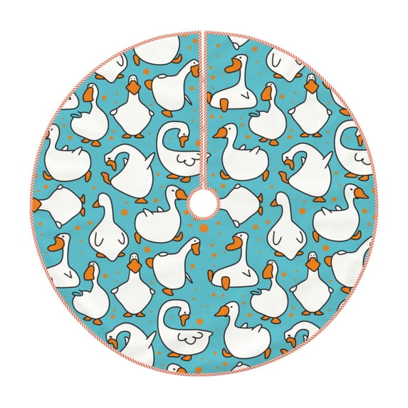 Fotbe Cartoon Funny Goose Pattern Christmas Tree Skirt, Tree Skirts Plush Christmas Decorations, Christmas Tree Skirts Xmas Decorations Holiday Party Decor-30"