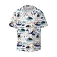 thumbnail image 1 of Fotbe Cartoon Helicopters print Short Sleeve Button Down Shirts for Men Casual Summer Beach Wrinkle Free Shirt-Small, 1 of 7