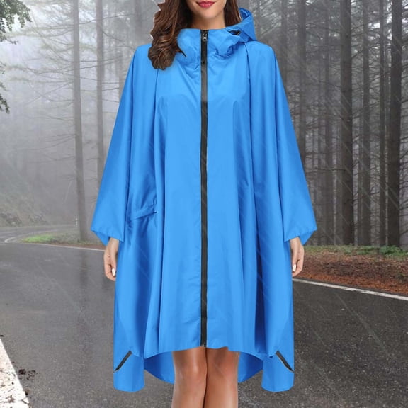 Raincoat Unisex Rain Coat With Pockets Jacket Hooded Teens For Adults Fashion Umbrella Women plus Size Hooded Jacket Wind And Rain Proof Jacket for Women Womens Raincoats Cropped Rain Jacket Womens